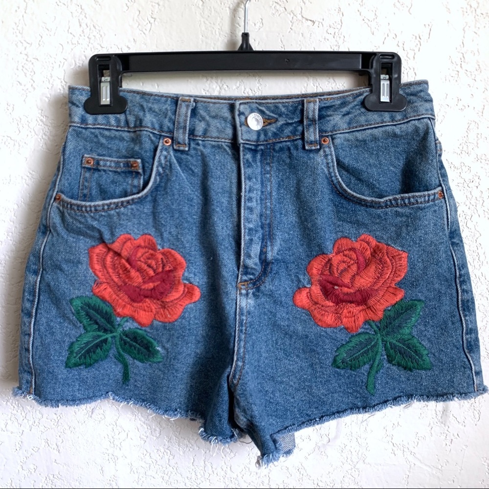 TOPSHOP | Moto Mom High Waisted Denim Shorts